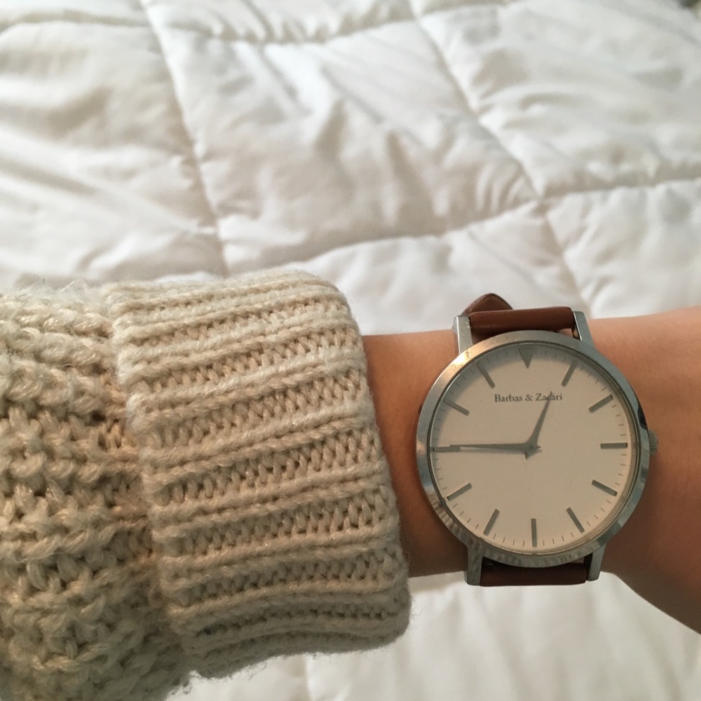 Barbas and Zacari Large Brown and Silver Watch